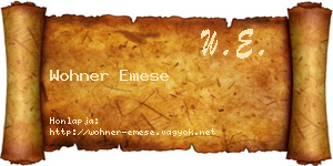 Wohner Emese névjegykártya